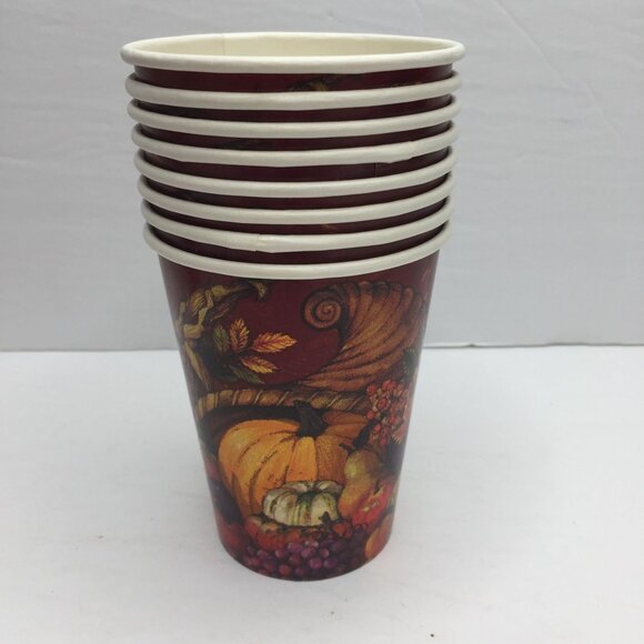 Thanksgiving Themed Turkey Paper Hot Cold Cups & Napkins Set - Picture 9 of 12